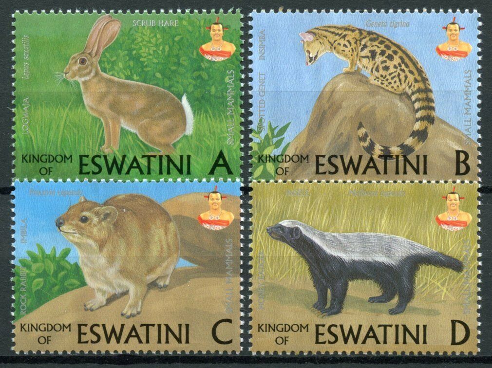 Swaziland Eswatini 2018 MNH Wild Animals Stamps Mammals Genets Badgers 4v Set