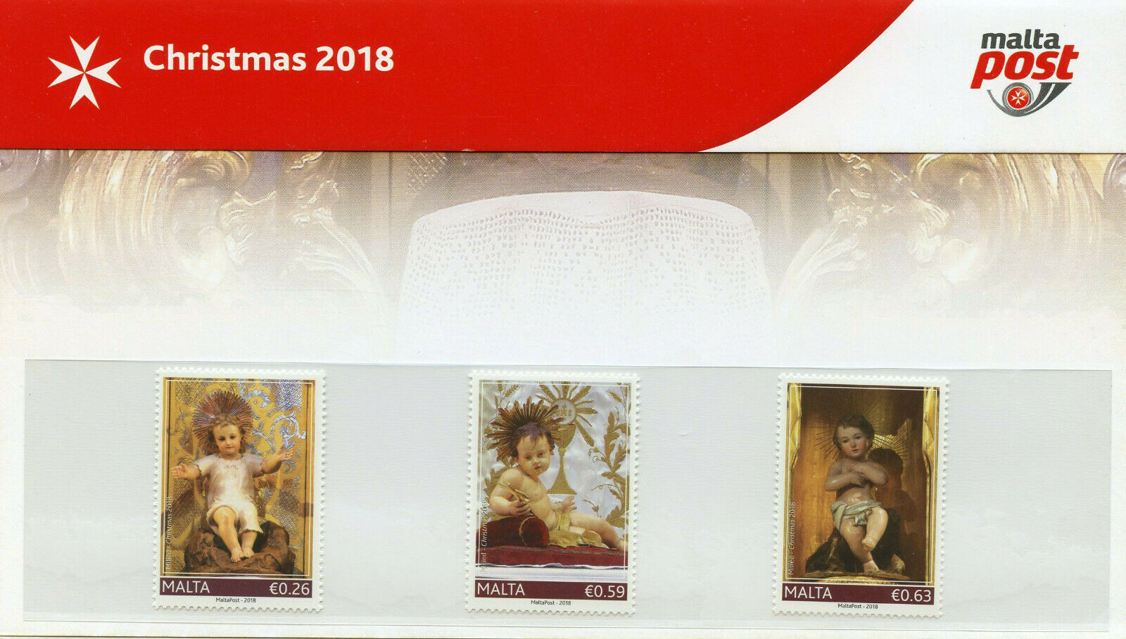 Malta 2018 MNH Christmas Baby Jesus 3v Set Presentation Pack Stamps