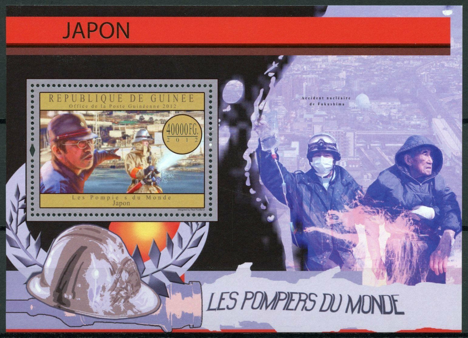 Guinea Fire Service Stamps 2012 MNH Firemen of World Japan Fukushima 1v S/S