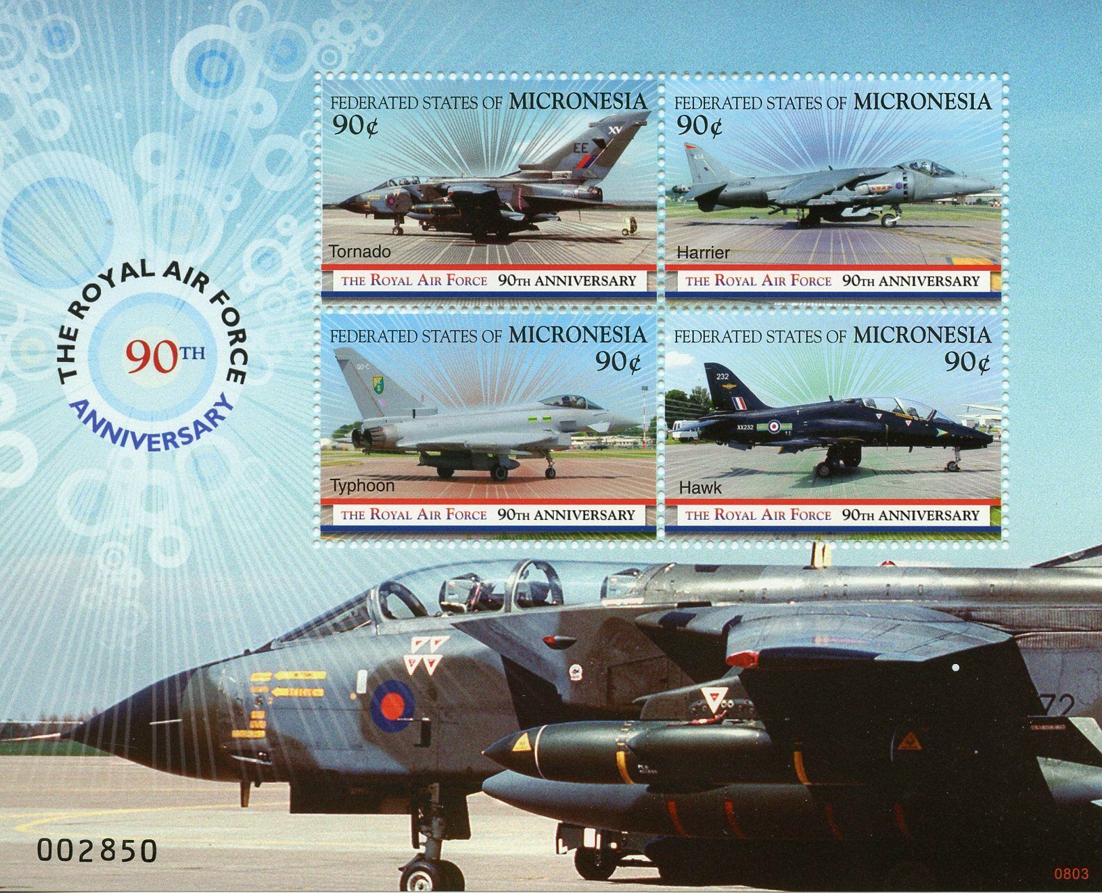 Micronesia 2008 MNH Aviation Stamps RAF Royal Air Force 90th Anniv 4v M/S