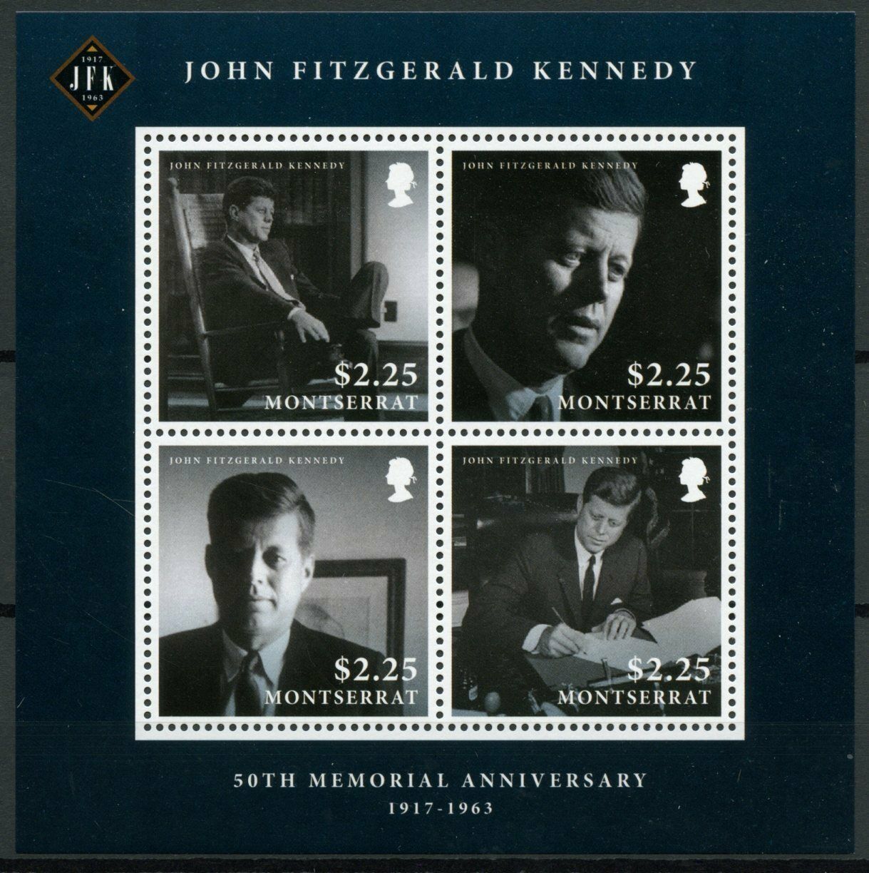 Montserrat 2013 MNH JFK Stamps John F Kennedy 50th Memorial US Presidents 4v M/S