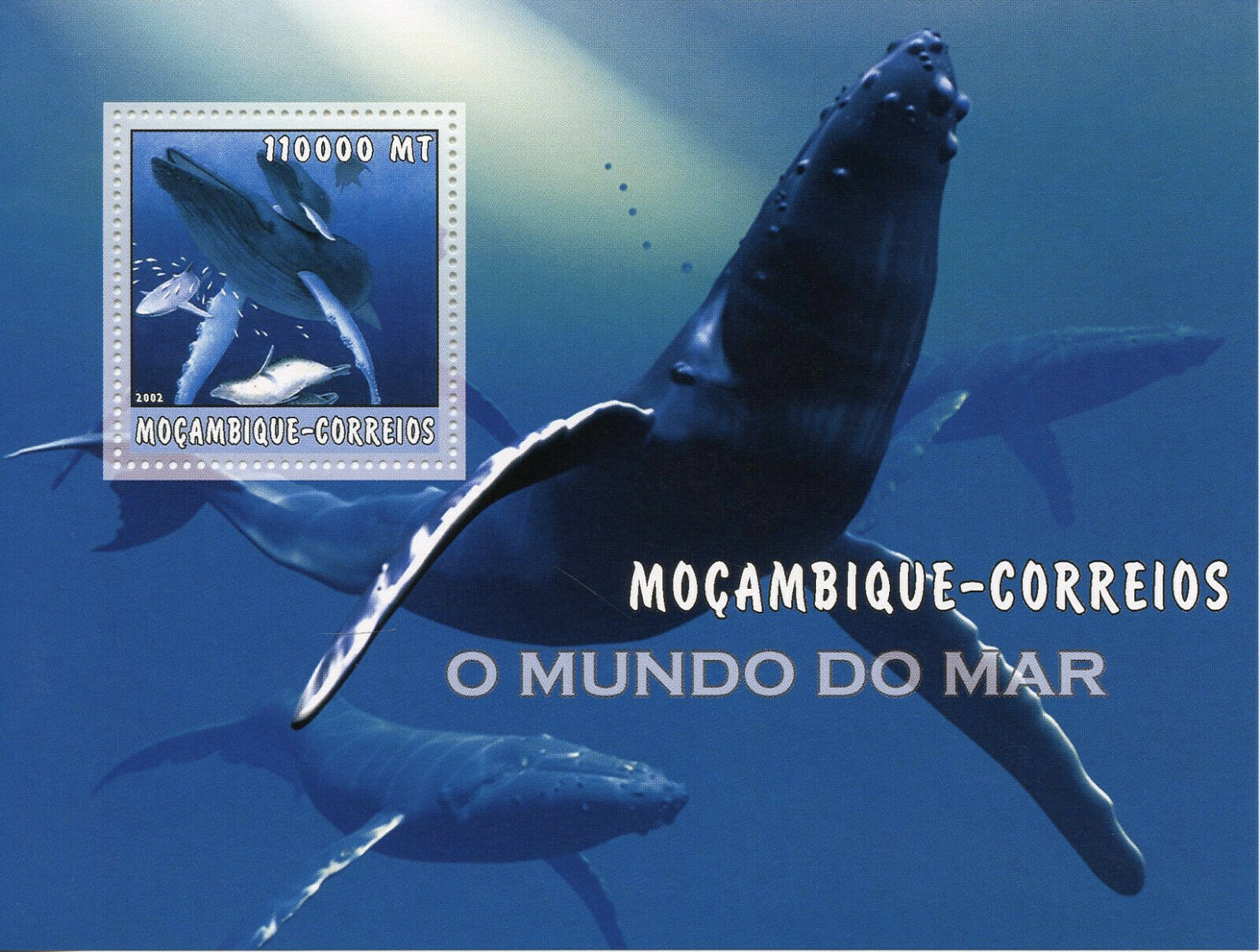Mozambique Whales Stamps 2002 MNH Marine Animals Life Fauna 1v S/S
