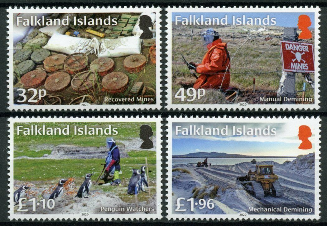 Falkland Islands 2020 MNH Military & War Stamps Demining Penguins Birds 4v Set