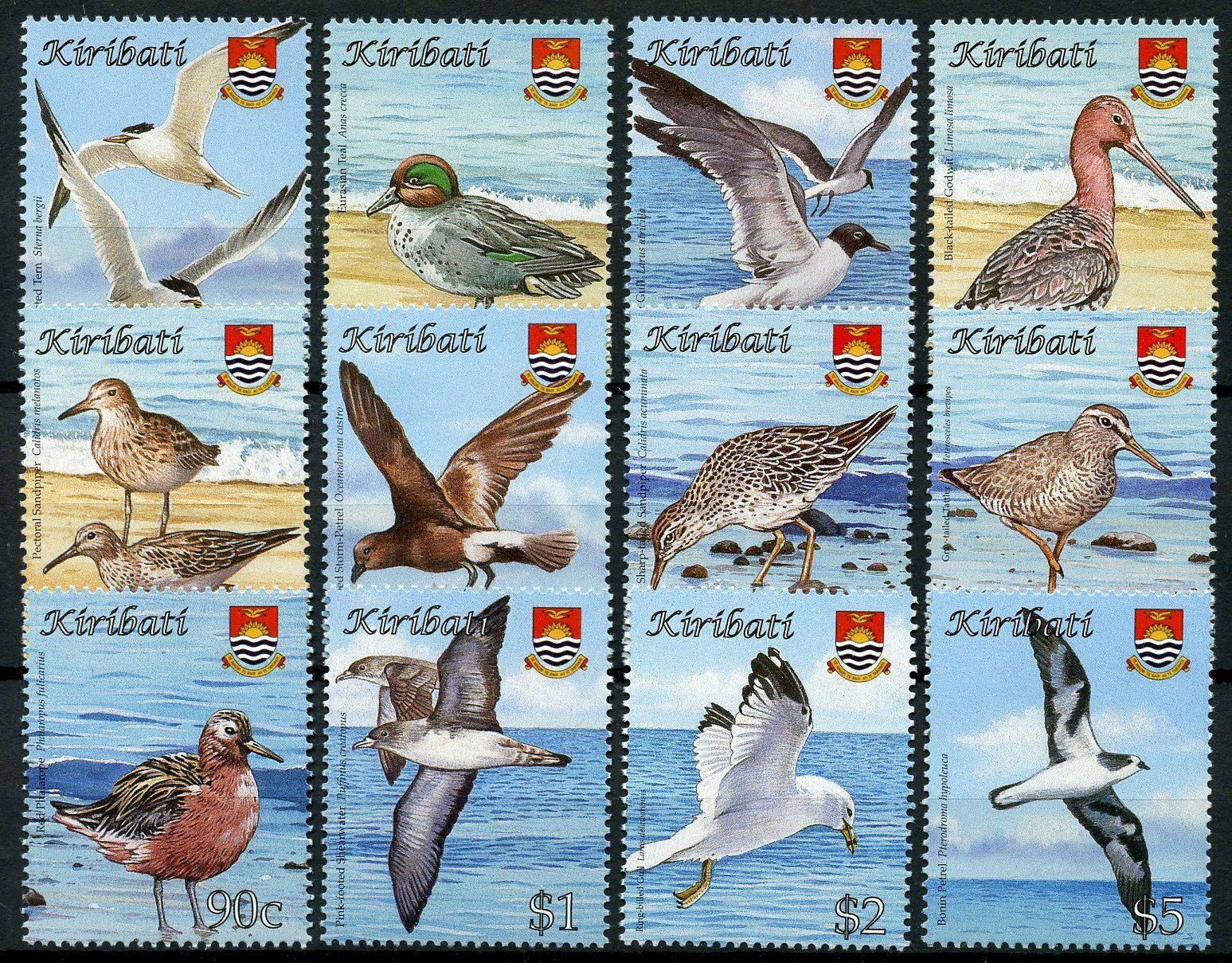 Kiribati 2008 MNH Birds on Stamps Bird Definitives Terns Gulls Ducks Waders 12v Set