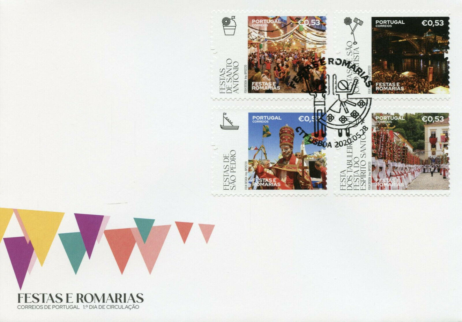Portugal Religion Stamps 2020 FDC Festivals & Pilgrimages Places of Faith 4v Set