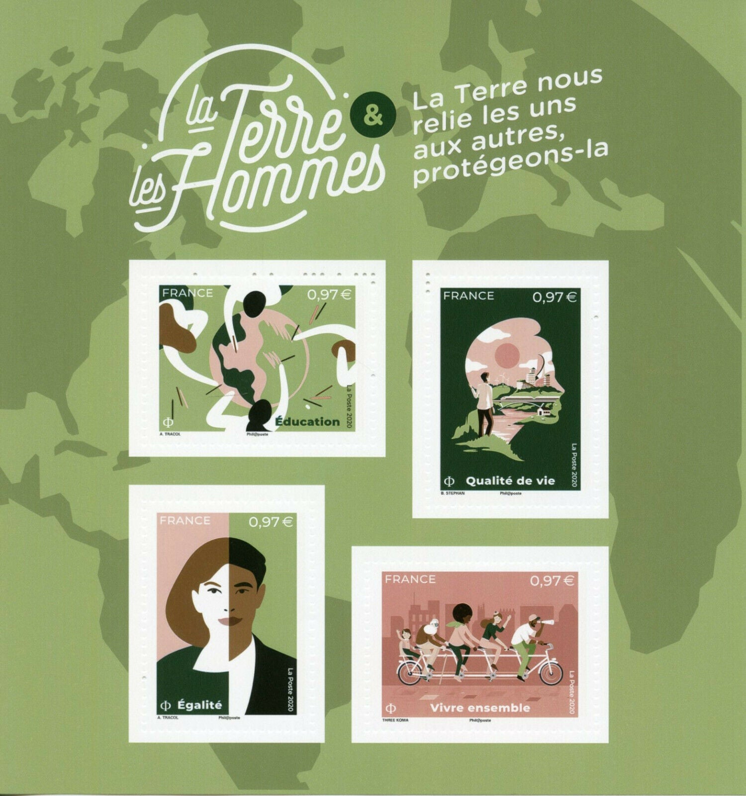 France Environment Stamps 2020 MNH Earth & Man Education Equality Together 4v MS