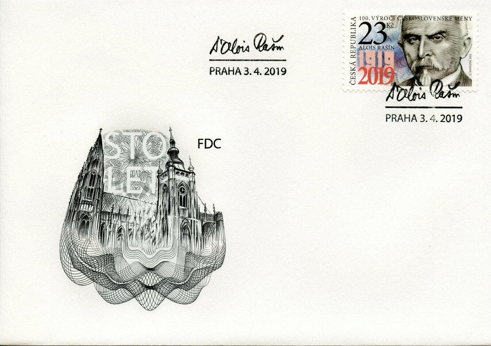 Czech Rep 2019 FDC Alois Rasin Czechoslovak Currency 1v Set Cover People Stamps