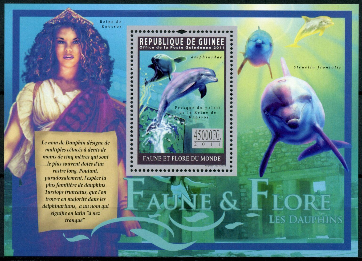 Guinea Marine Animals Stamps 2011 MNH Dolphins Mammals Fauna & Flora 1v S/S