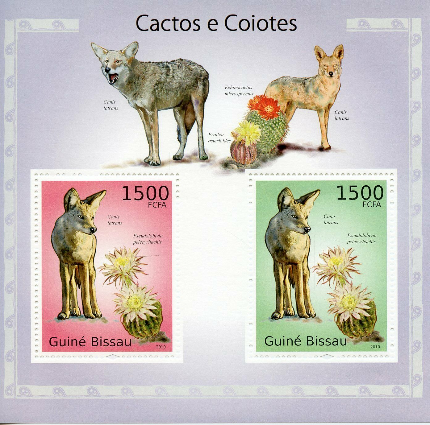 Guinea-Bissau Cactus & Coyotes Stamps 2010 MNH Wild Animals Plants Nature 2v S/S