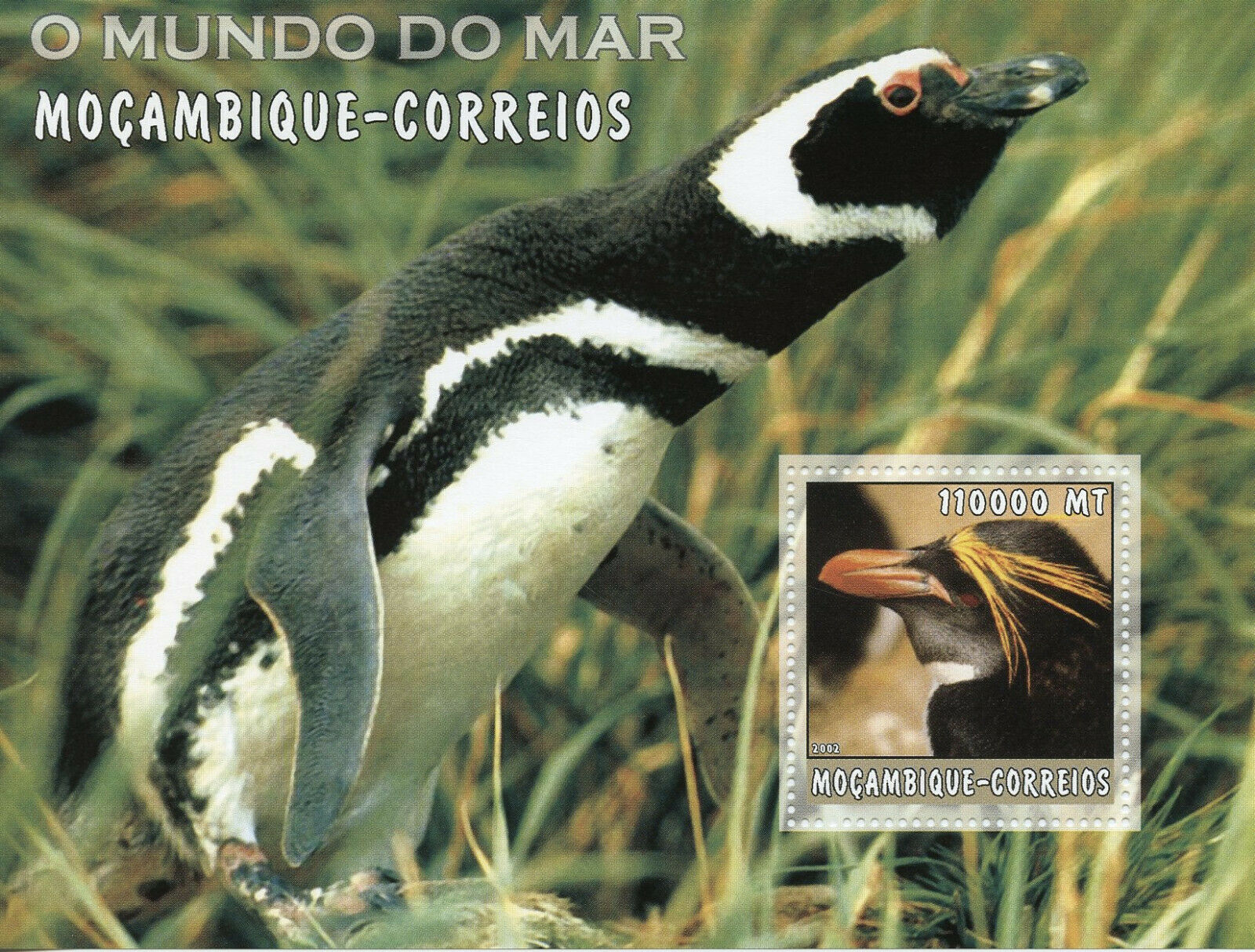 Mozambique Birds on Stamps 2002 MNH Penguins Penguin Marine Life 1v S/S