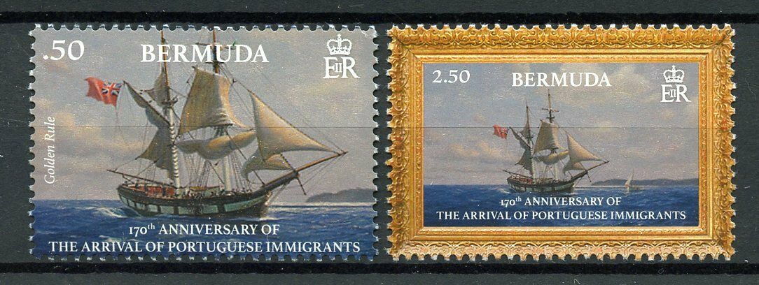 Bermuda 2019 MNH Ships Stamps Arrival Portuguese Immigrants Nautical 2v Set