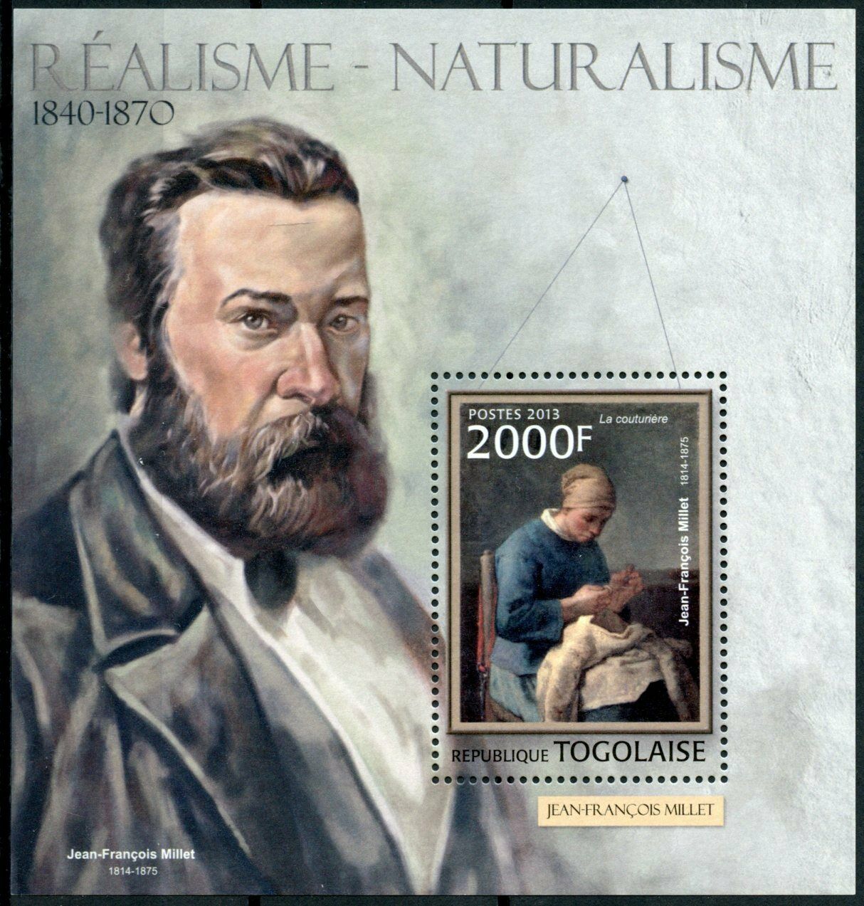 Togo Art Stamps 2013 MNH Realism Naturalism Jean-Francois Millet Paintings 1v SS