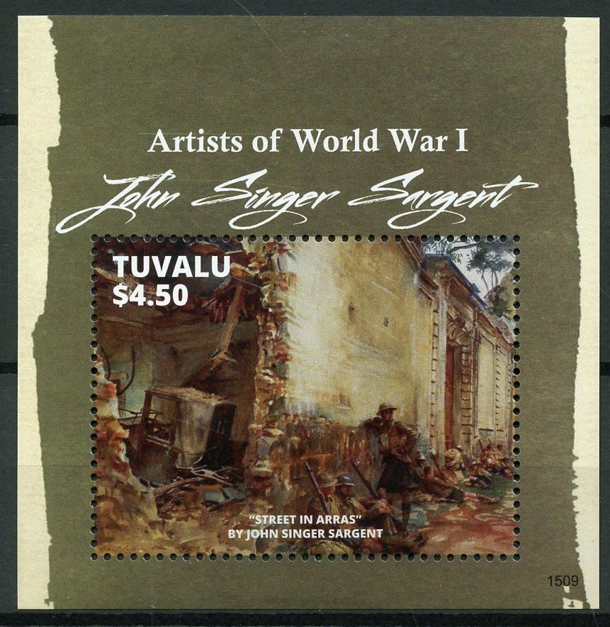 Tuvalu 2015 MNH Military Stamps WWI WW1 Artists World War I John Singer Sargent Art 1v S/S