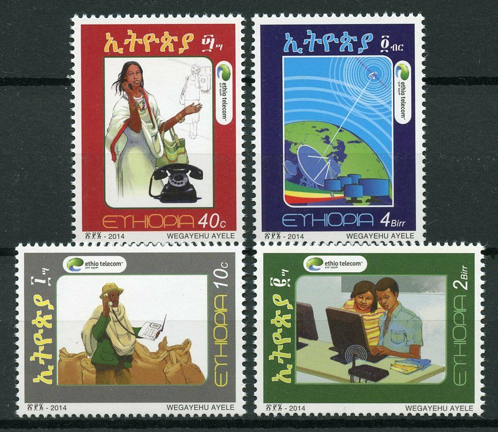 Ethiopia Technology Stamps 2014 MNH Ethio Telecom Telecoms Satellites 4v Set