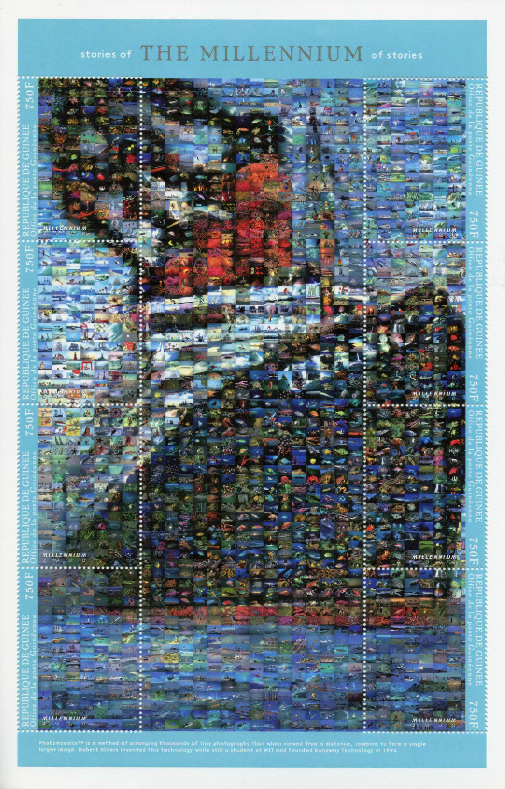 Guinea Guinee Republic 2000 MNH Titanic Stories Millennium 8v M/S Ships Mosaic