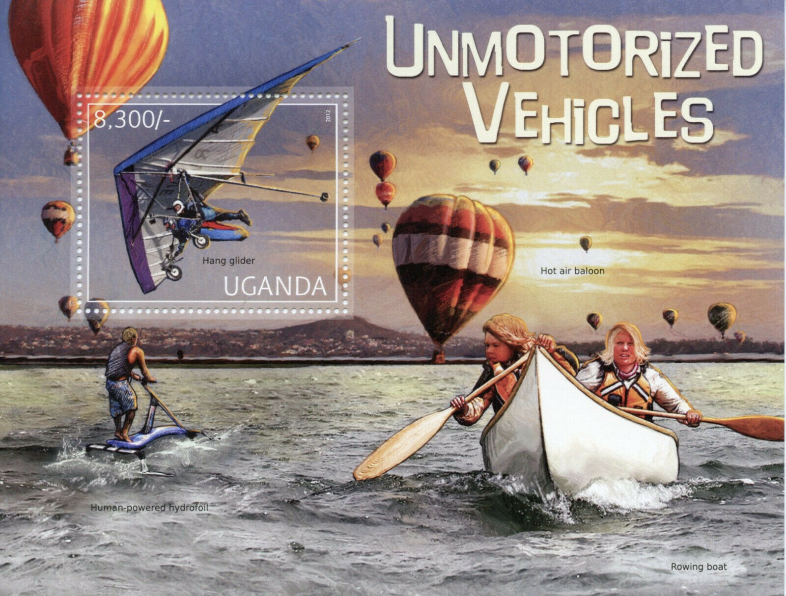 Uganda Transport Stamps 2012 MNH Unmotorized Vehicles Hot Air Balloons 1v S/S