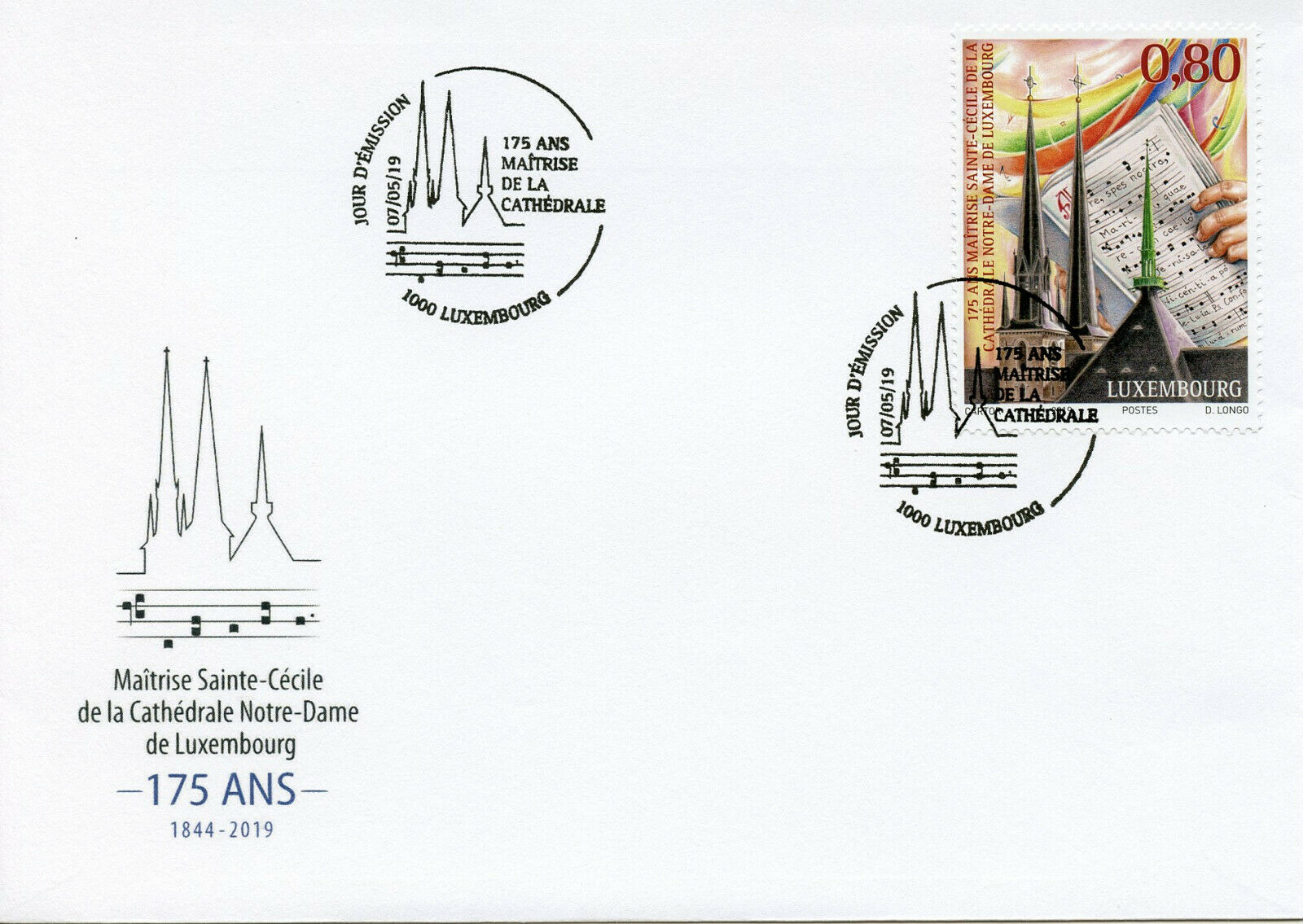 Luxembourg 2019 FDC Maitrise Sainte-Cecile Notre-Dame Cathedral 1v Cover Stamps