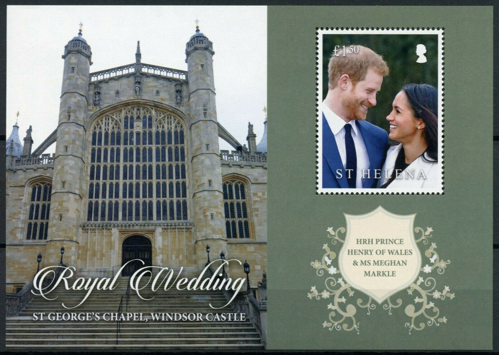 St Helena 2018 MNH Royalty Stamps Prince Harry & Meghan Royal Wedding 1v M/S