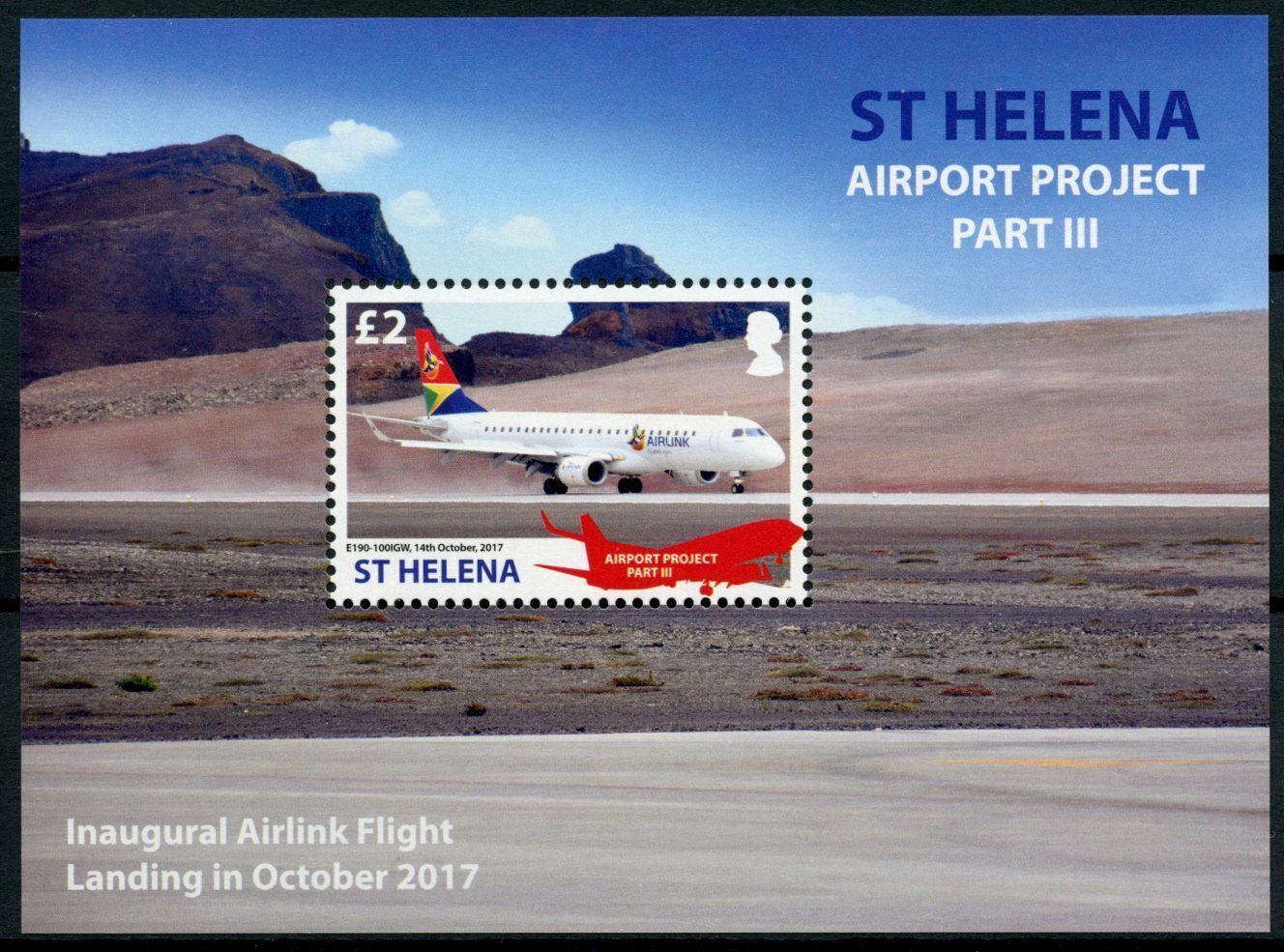 St Helena Aviation Stamps 2018 MNH Airport Project III Airlink Aircraft 1v M/S