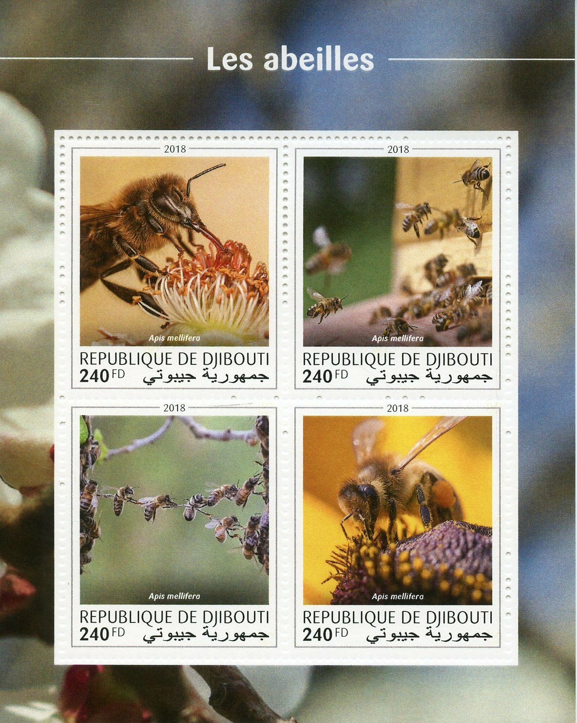 Djibouti 2018 MNH Bees Stamps Honey Bee Insects 4v M/S