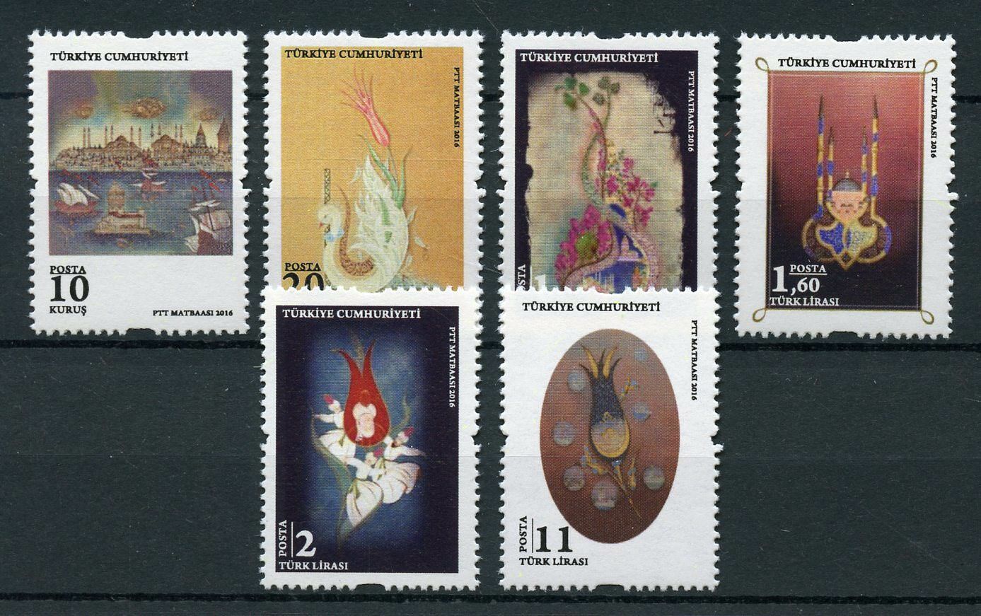 Turkey 2016 MNH Art 6v Set Paintings Stamps