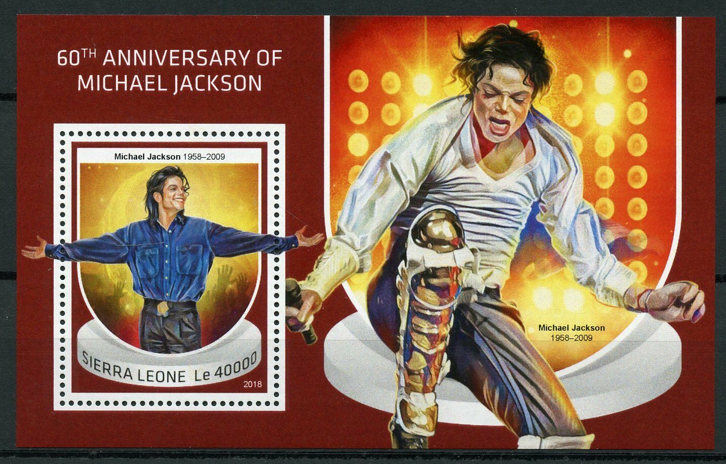 Sierra Leone Michael Jackson Stamps 2018 MNH Famous People Music 1v S/S