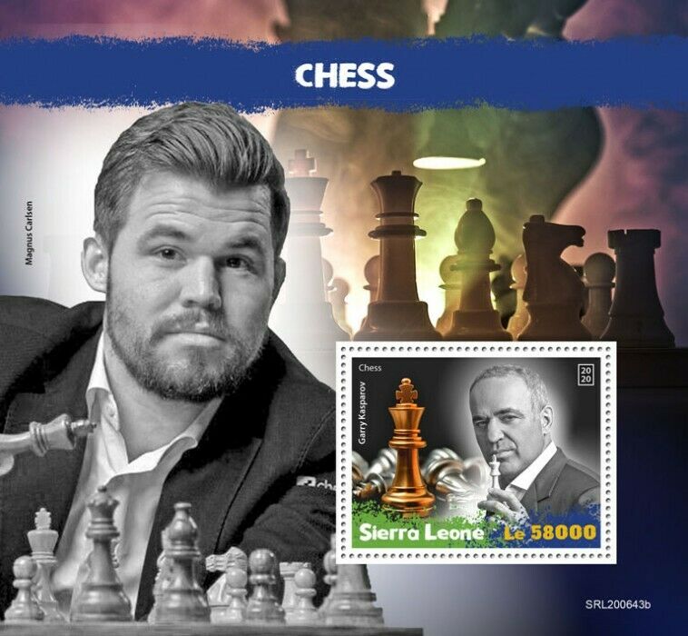 Sierra Leone Chess Stamps 2020 MNH Magnus Carlsen Garry Kasparov Sports 1v S/S