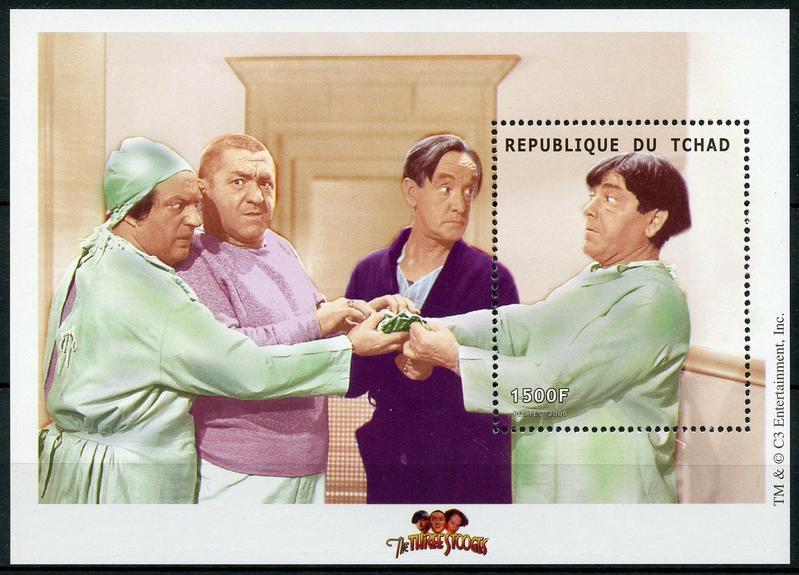 Chad Film Stamps 2000 MNH Three Stooges Comedy Slapstick 1v S/S I