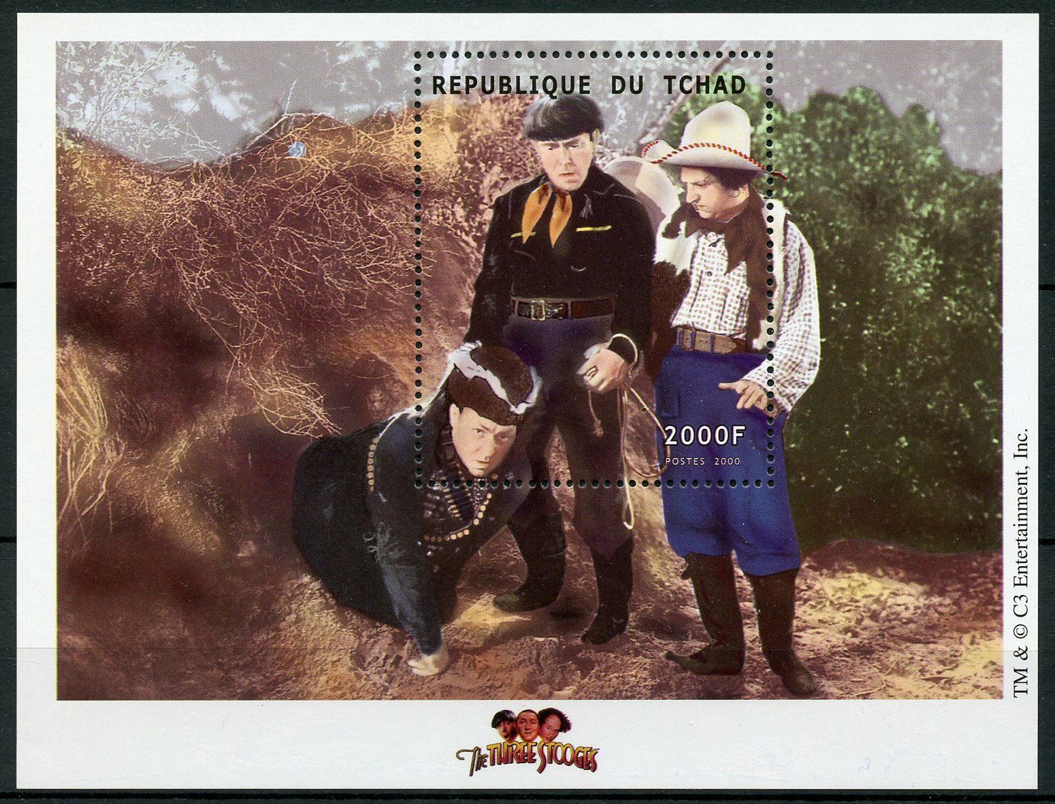 Chad Film Stamps 2000 MNH Three Stooges Comedy Slapstick 1v S/S II