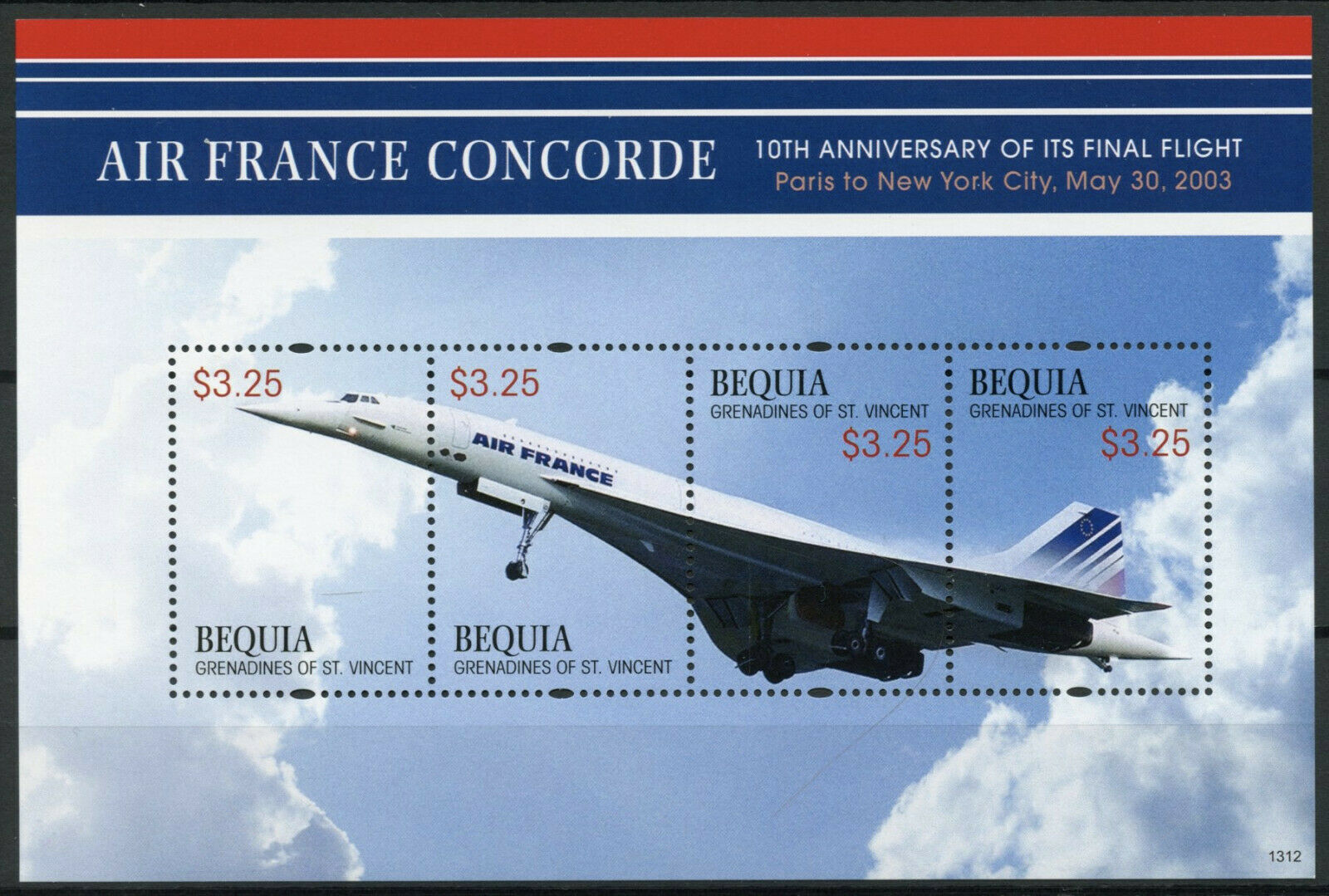 Bequia Gren St Vincent 2013 MNH Aviation Stamps Concorde Final Flight Aircraft 4v M/S