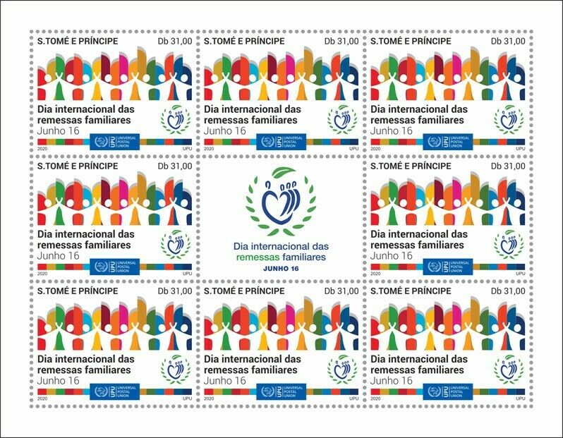 Sao Tome & Principe Stamps 2020 MNH Intl Day Family Remittances UPU 8v M/S