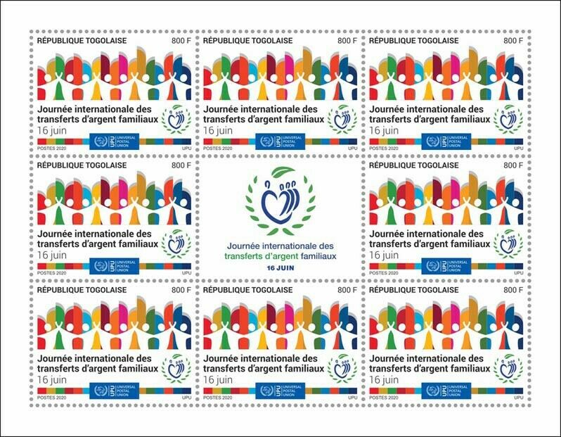 Togo Stamps 2020 MNH International Day Family Remittances UPU 8v M/S