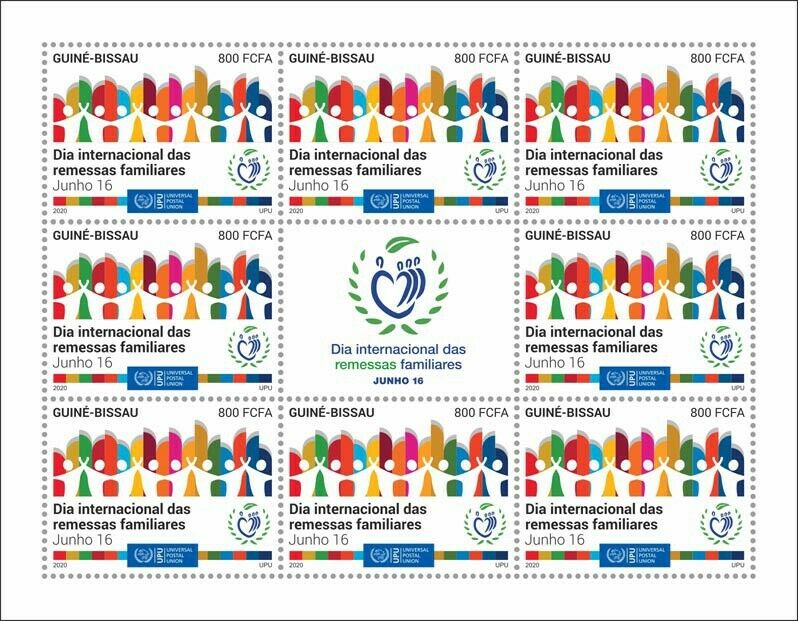 Guinea-Bissau Stamps 2020 MNH International Day Family Remittances UPU 8v M/S