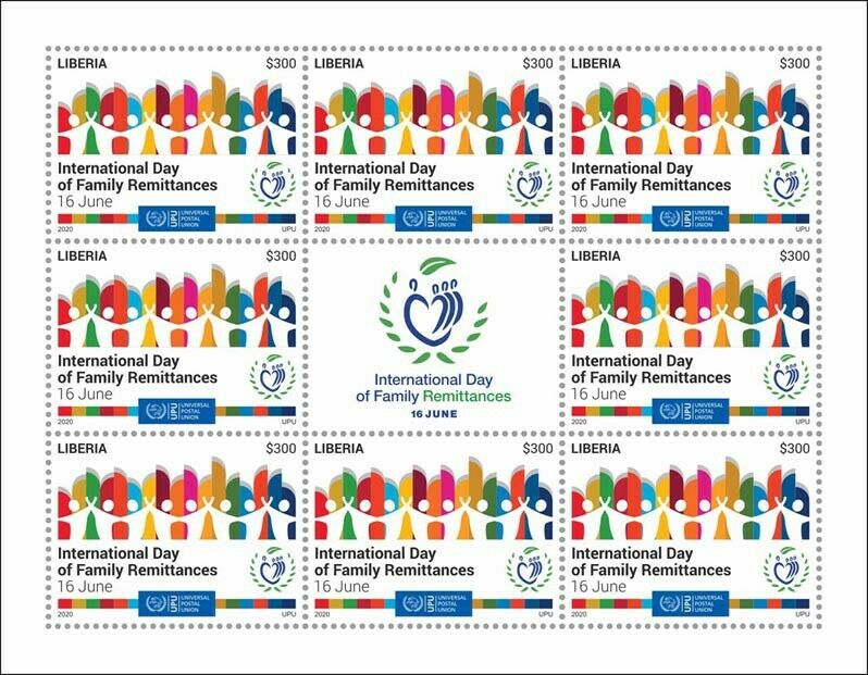 Liberia Stamps 2020 MNH International Day Family Remittances UPU 8v M/S
