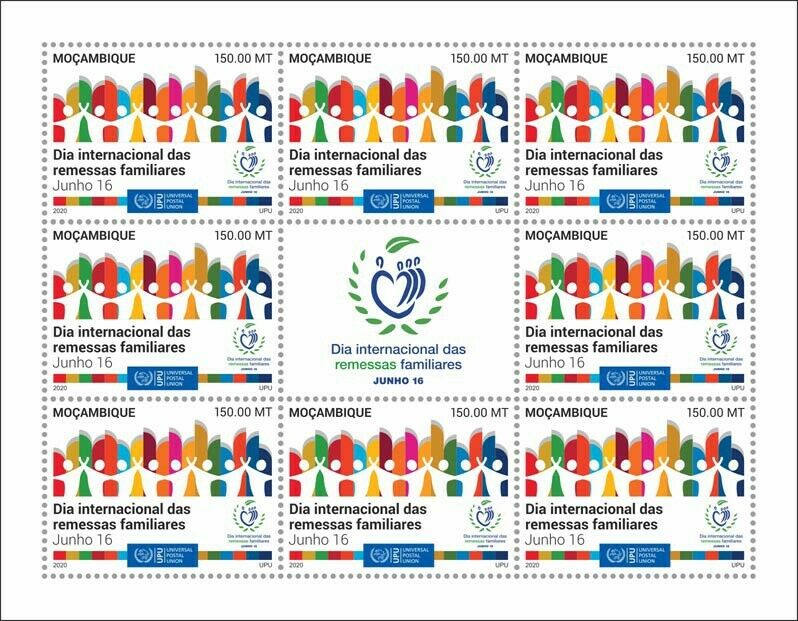 Mozambique Stamps 2020 MNH International Day Family Remittances UPU 8v M/S