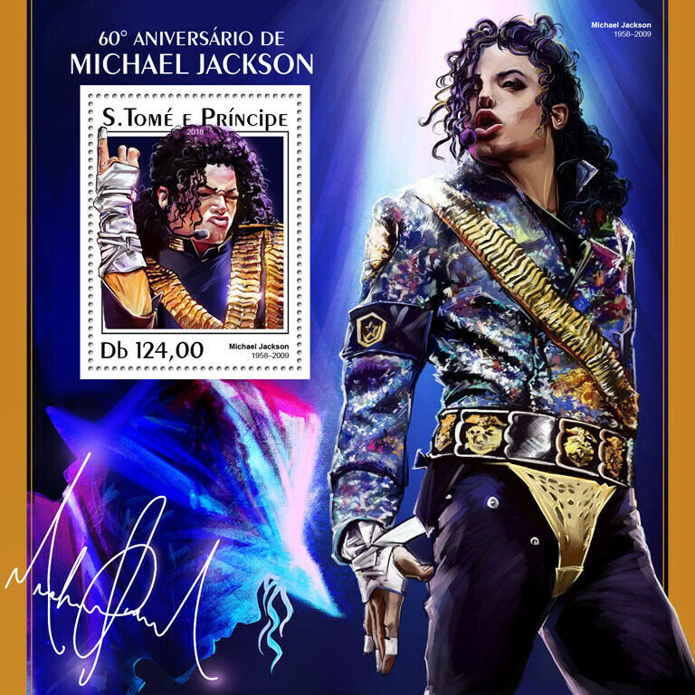 Sao Tome & Principe 2018 MNH Michael Jackson Stamps Famous People Music Singers 1v S/S