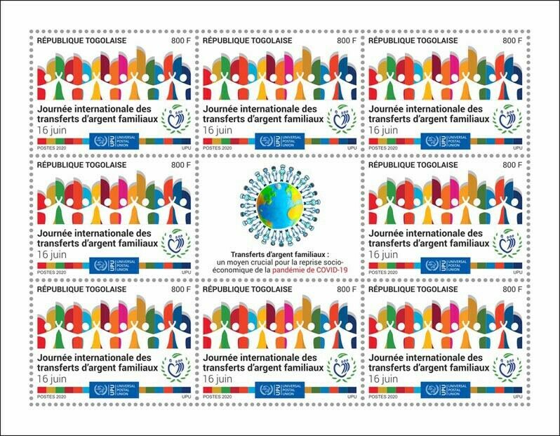 Togo 2020 MNH Stamps Intl Day Family Remittances UPU Corona Covid-19 Medical 8v M/S