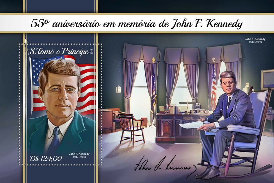 Sao Tome & Principe JFK Stamps 2018 MNH John F Kennedy US Presidents 1v S/S
