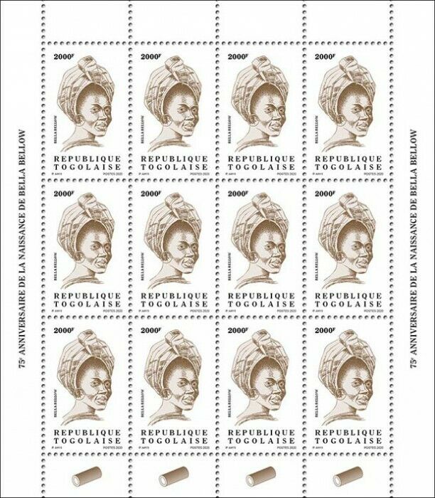 Togo Definitives Stamps 2020 MNH Bella Bellow Singers Music Reissue 2000F 12v MS