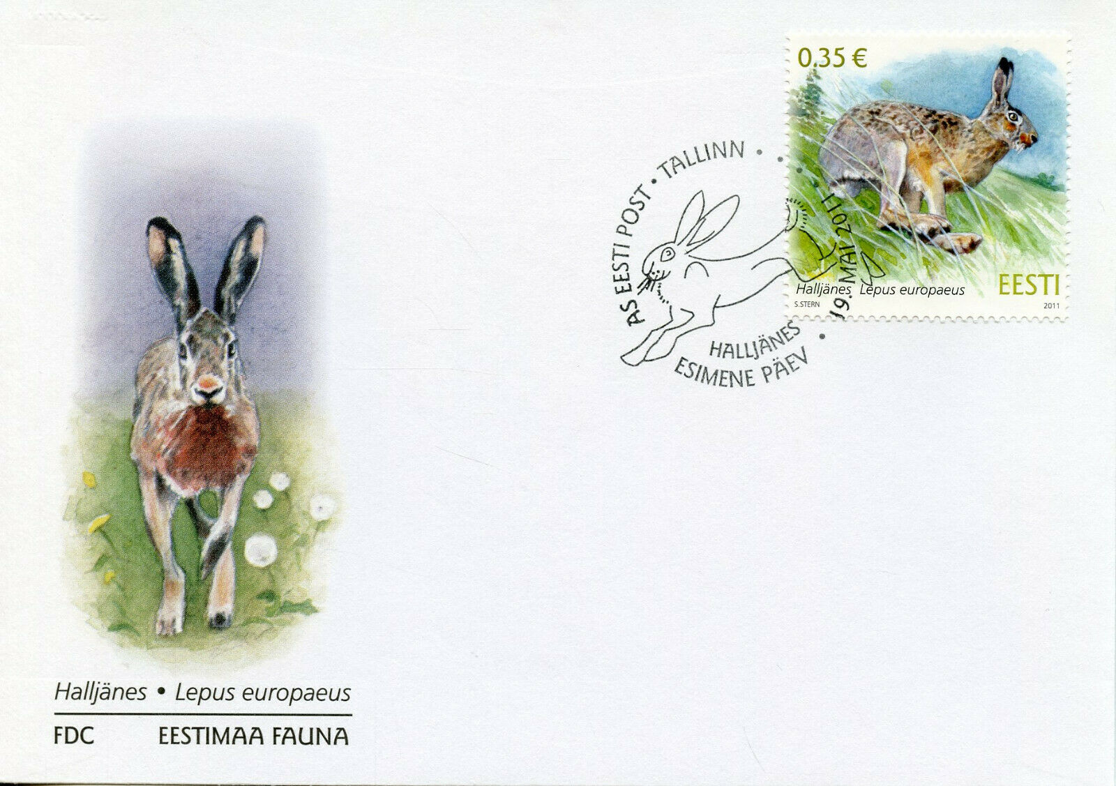 Estonia Fauna Stamps 2011 FDC Brown Hare Wild Animals Mammals 1v Set