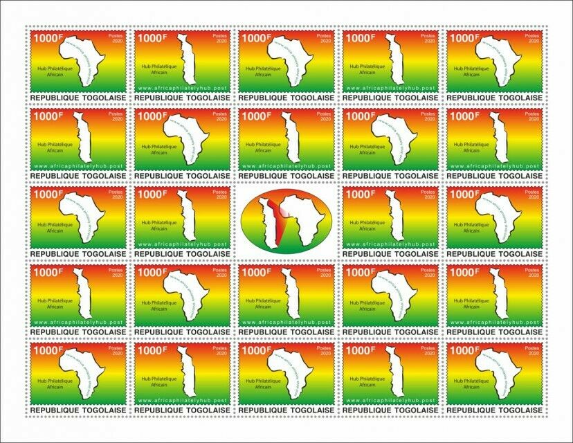 Togo Stamps 2020 MNH African Philately Hub Africa Maps 24v M/S I