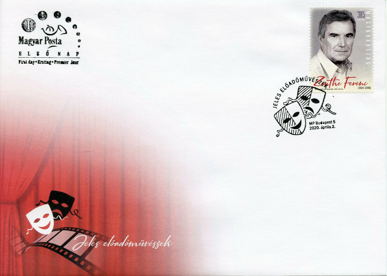 Hungary Famous People Stamps 2020 FDC Zenthe Ferenc Hungarian Actors 1v Set