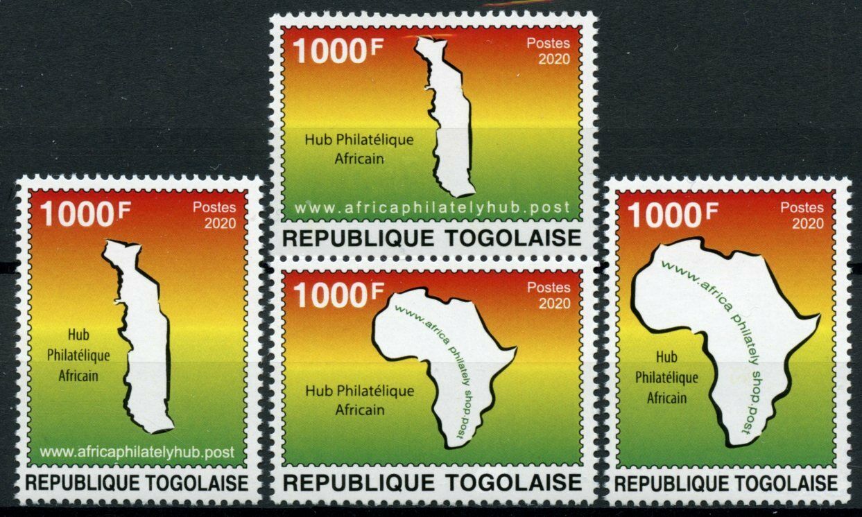 Togo Stamps 2020 MNH African Philately Hub Africa Maps 4v Set