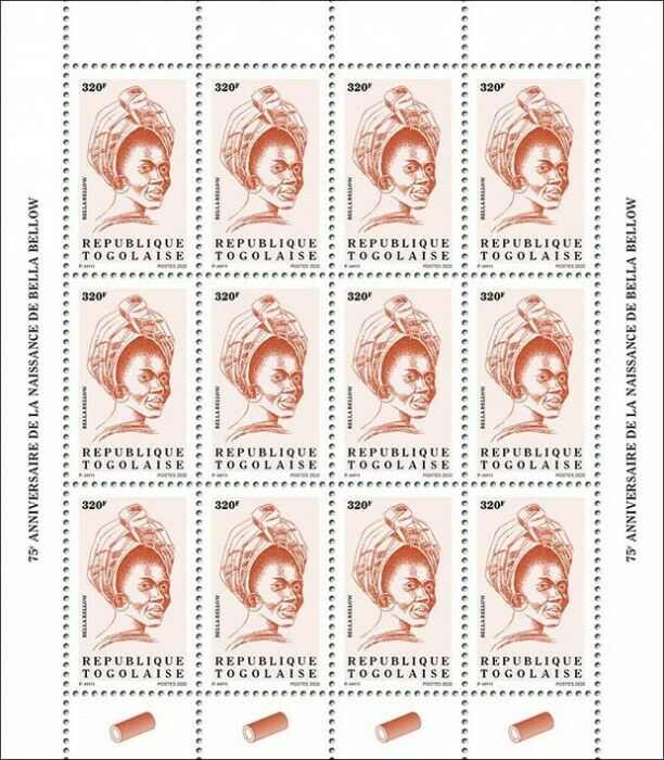 Togo Definitives Stamps 2020 MNH Bella Bellow Singers Music Reissue 320F 12v M/S