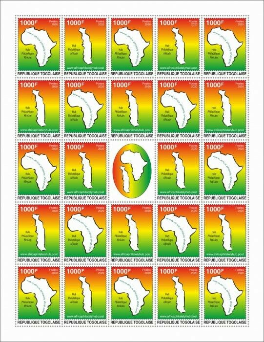 Togo Stamps 2020 MNH African Philately Hub Africa Maps 24v M/S II