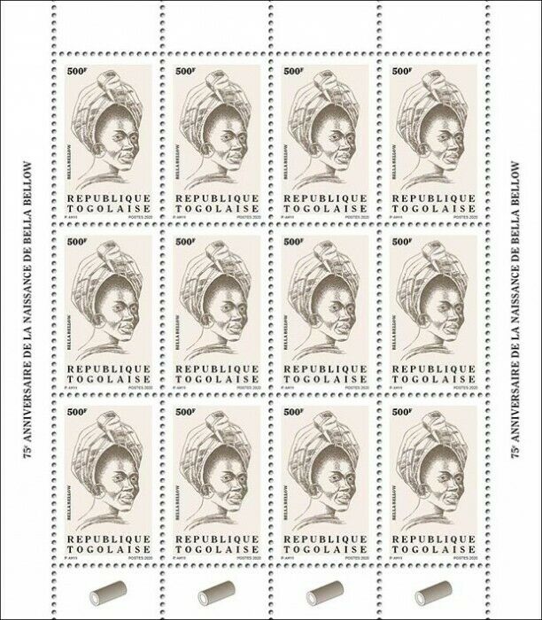 Togo Definitives Stamps 2020 MNH Bella Bellow Singers Music Reissue 500F 12v M/S