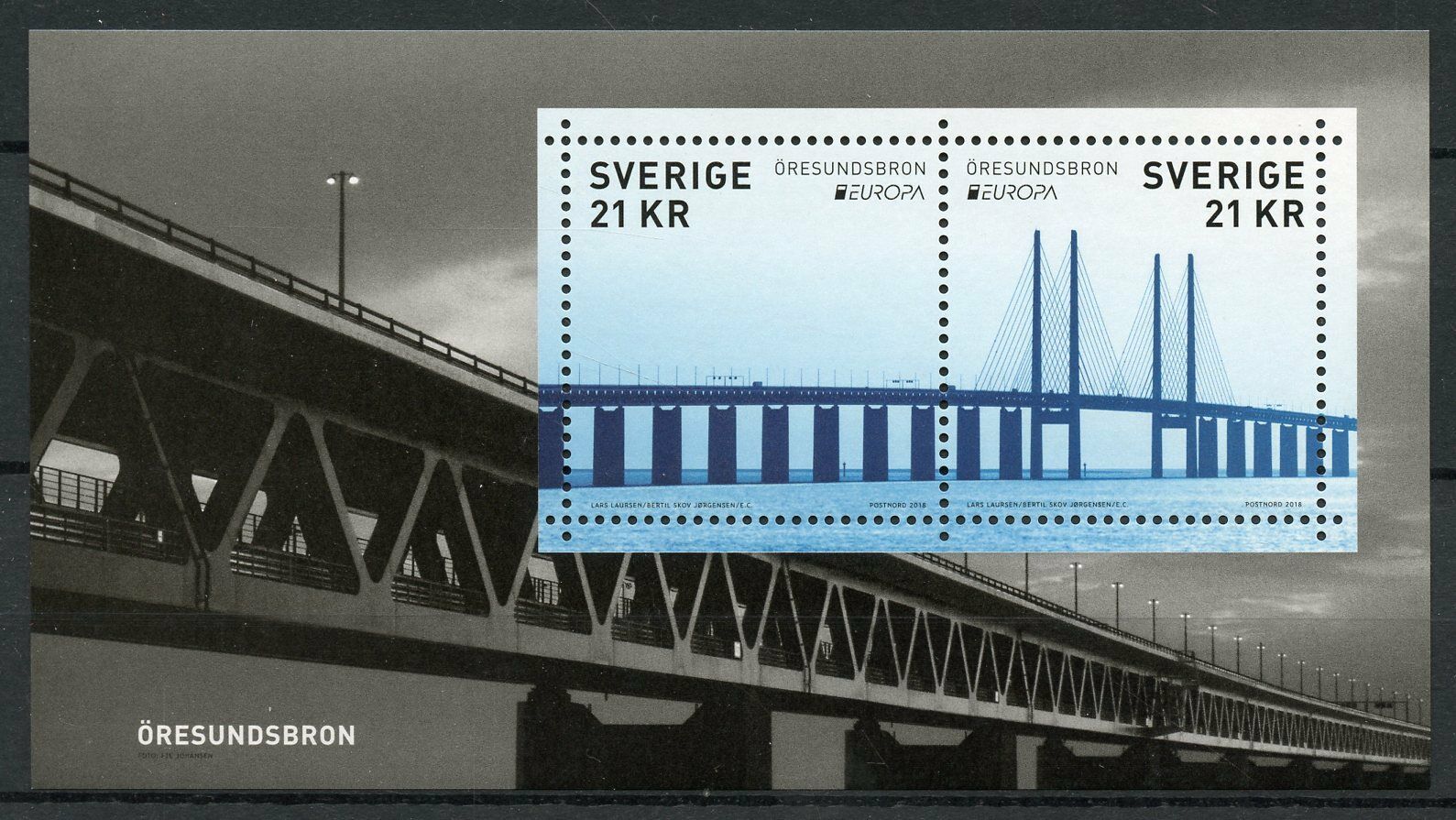 Sweden 2018 MNH Bridges Europa Oresundsbron Bridge 3v M/S Architecture Stamps