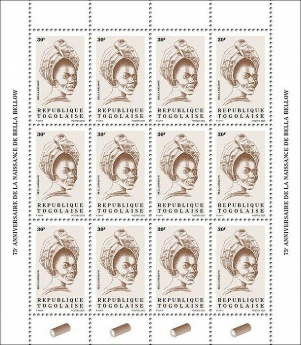 Togo Definitives Stamps 2020 MNH Bella Bellow Singers Music Reissue 30F 12v M/S