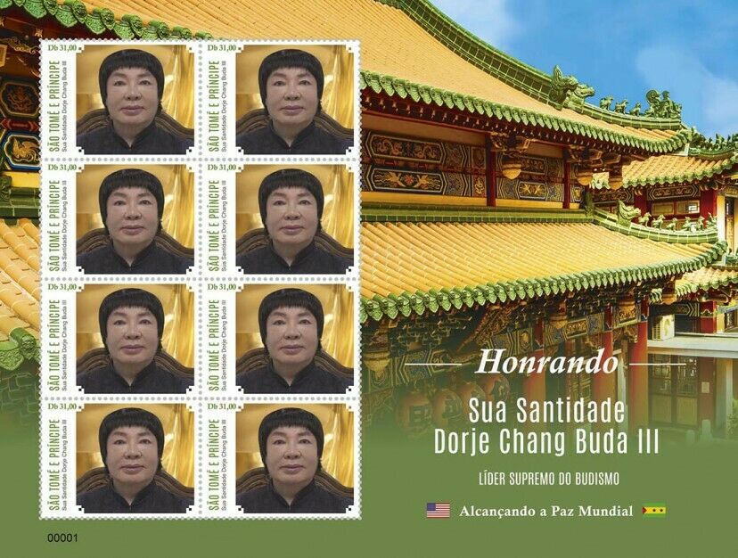 Sao Tome & Principe 2020 MNH Buddhism Stamps HH Dorje Chang Buddha III 9v M/S