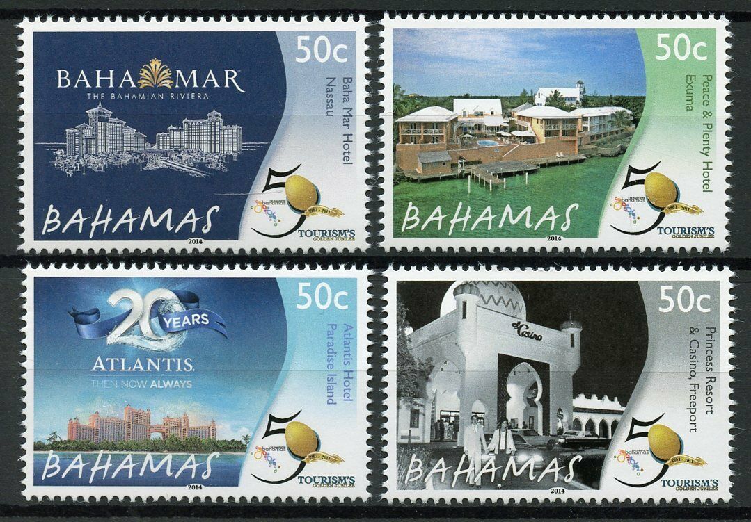 Bahamas 2014 MNH Architecture Stamps Tourism Golden Jubilee Hotels 4v Set